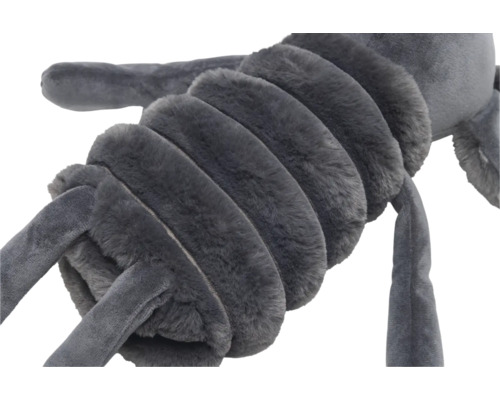 Peluche grise en forme de chenille