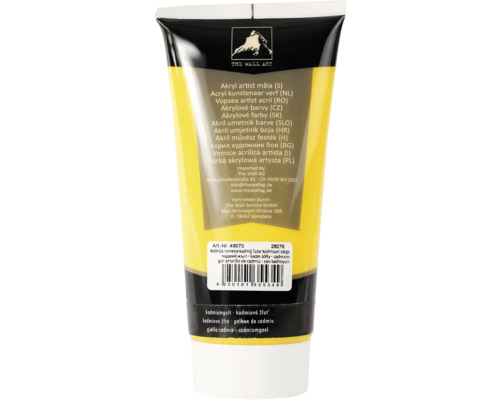 Tube de peinture acrylique pour artiste jaune cadmium