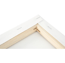 Coin de châssis avec toile et agrafes