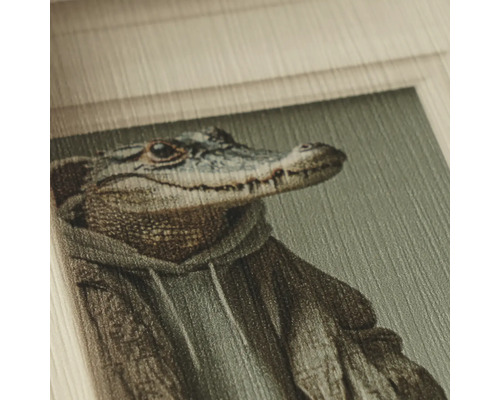 Image décorative d'un alligator portant un sweat à capuche