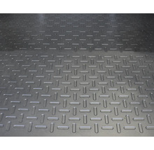 Schwarze Gummimatte mit Riffelblechmuster