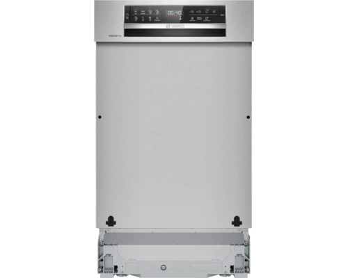 Lave-vaisselle Bosch avec panneau de commande et divers programmes de lavage.