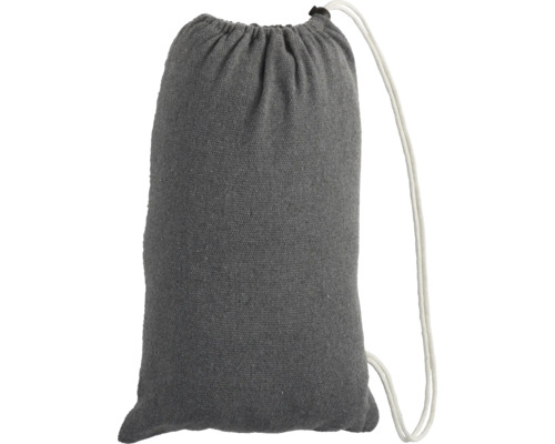 Sac gris avec cordon de serrage