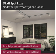URail Spot Luxe Schienensystem in einer Wohnzimmeranordnung.