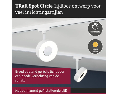 URail Spot Circle LED-Deckenleuchte, dimmbar, warmweiß