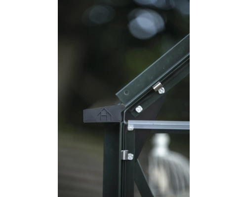 Detailansicht eines Gewächshauses mit Haus Symbol.