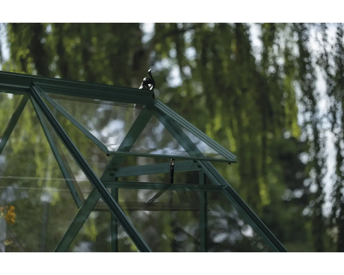 Detailansicht Gewächshaus mit Fenster zum Öffnen