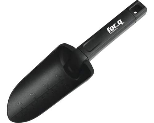 Transplantoir noir avec graduation de profondeur et logo for-q