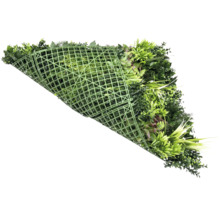 Kunstpflanzenmatte mit verschiedenen grünen Blättern und Pflanzen