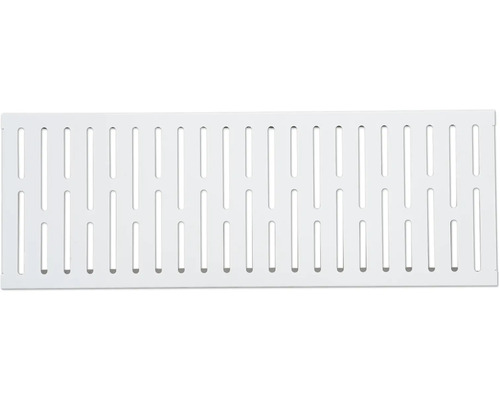 Weiße Kunststoffabdeckung mit Schlitzen für Entwässerungsrinnen