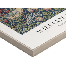 Peinture avec motif d'oiseau, de fleur et de fraise dans un cadre