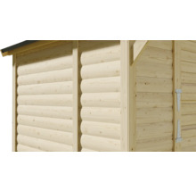 Vue détaillée d'un abri de jardin en bois