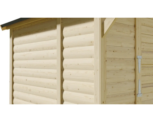 Vue détaillée d'un abri de jardin en bois