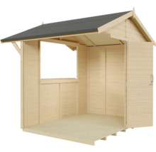 Kit de maison de jardin en bois ouverte avec toit