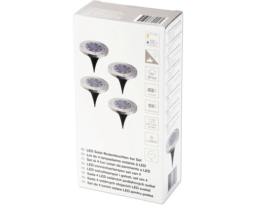 Verpackung LED Solar Bodenleuchten 4er Set