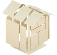 Schéma éclaté d'une cabane de jardin en bois