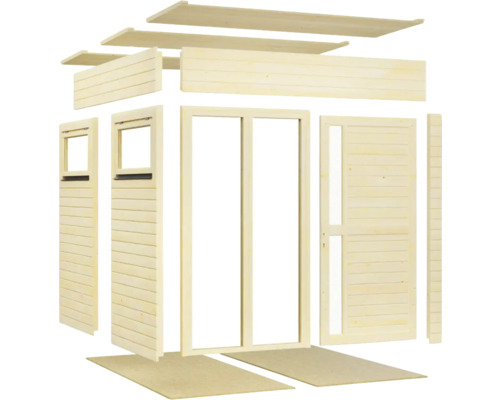 Pièces détachées d'un abri de jardin en bois