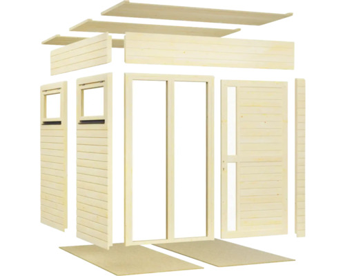 Pièces détachées d'un abri de jardin en bois