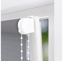 Graues Rollo mit Kettenzug am Fenster