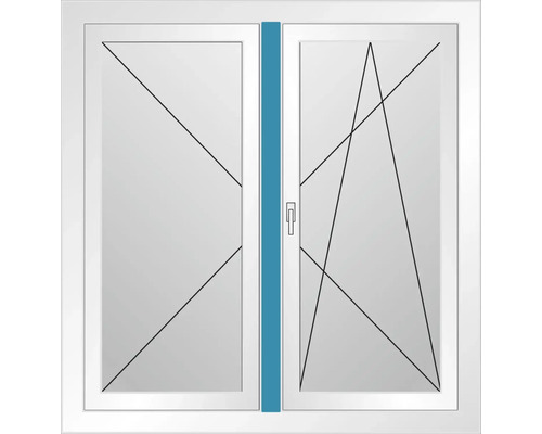 Weißes Fenster mit zwei Flügeln
