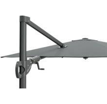 Vue détaillée d'un parasol SOLUNA avec mécanisme à manivelle