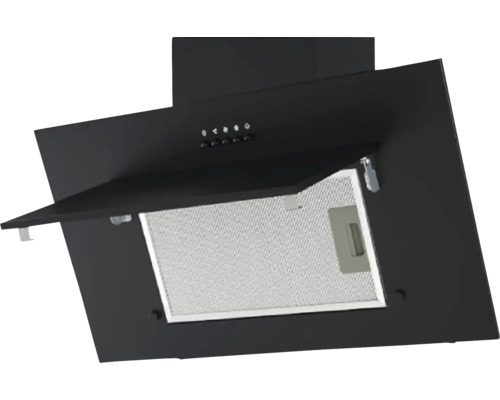 Hotte aspirante avec clapet ouvert et filtre