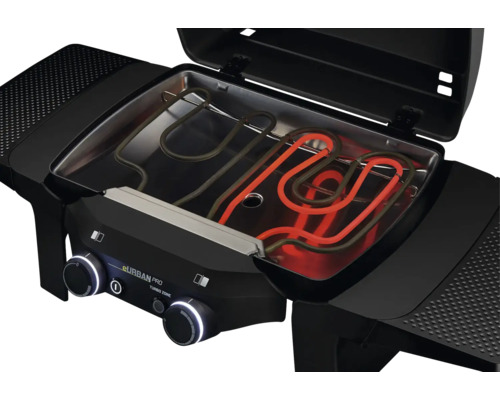 Gril électrique avec serpentins de chauffe et commandes