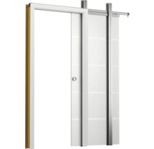 Système de porte coulissante avec vantail blanc