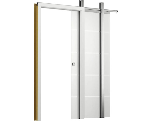 Système de porte coulissante avec vantail blanc