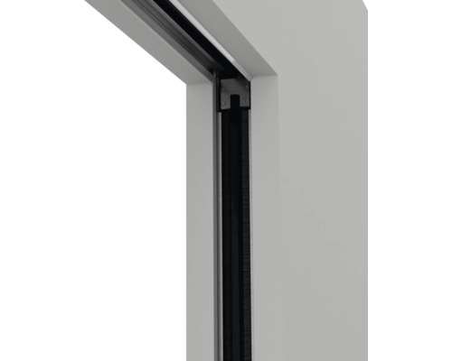 Detailansicht einer Schiebetürführung mit Bürstendichtung