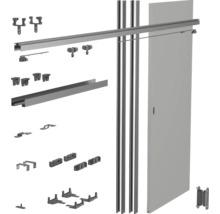 Kompletter Schiebetürbeschlag mit Schiebetür, Laufschiene, Führungsschiene und Befestigungsmaterial