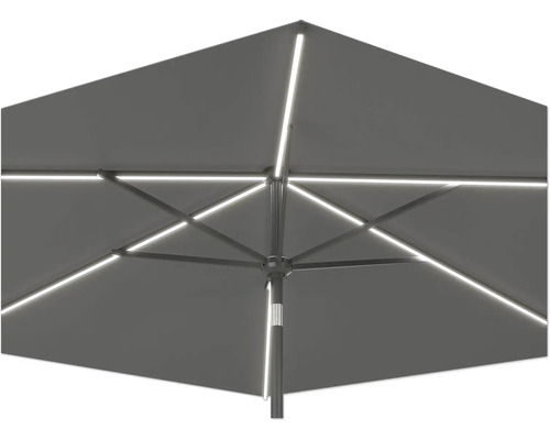 Parasol carré avec éclairage LED