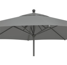 Detailansicht eines grauen Sonnenschirms von unten