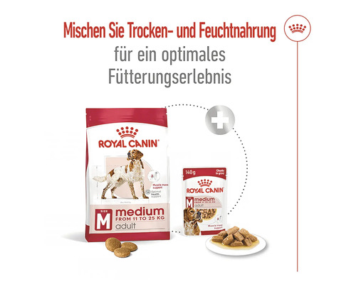 Royal Canin Medium Adult Trocken- und Nassfutter für Hunde