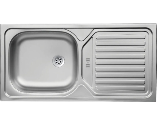 Spüle aus Edelstahl mit Abtropffläche