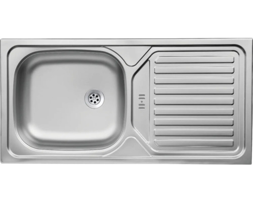 Spüle aus Edelstahl mit Abtropffläche