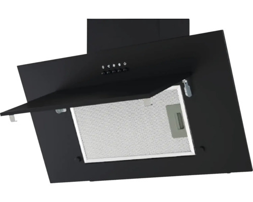 Dunstabzugshaube in Schwarz mit Metallfettfilter