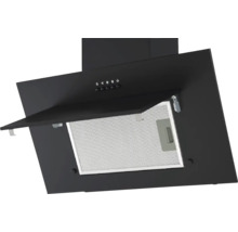 Schwarze Dunstabzugshaube mit Metallfettfilter