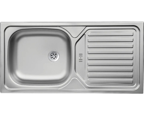 Spülbecken aus Edelstahl mit Abtropffläche