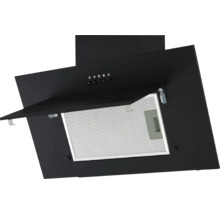 Hotte aspirante noire avec filtre à graisse métallique