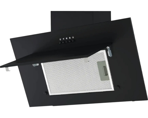 Hotte aspirante noire avec filtre à graisse métallique