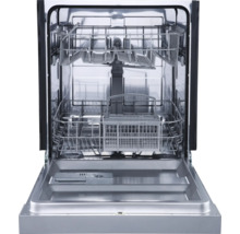 Lave-vaisselle ouvert avec paniers à vaisselle