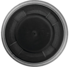 Unterseite eines Pflanzgefäßes mit Bohranleitung