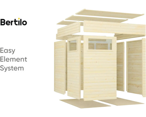 Kit de maison de jardin Bertilo en bois avec fenêtres