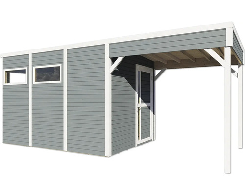 Abri de jardin avec fenêtre et auvent