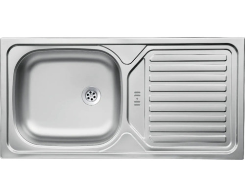 Spüle aus Edelstahl mit Abtropffläche