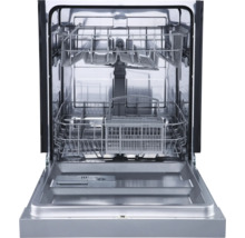 Lave-vaisselle ouvert avec intérieur et paniers à vaisselle