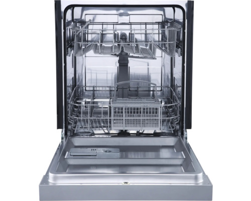 Lave-vaisselle ouvert avec intérieur et paniers à vaisselle