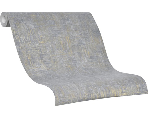 Rouleau de papier peint avec motif abstrait en gris et or