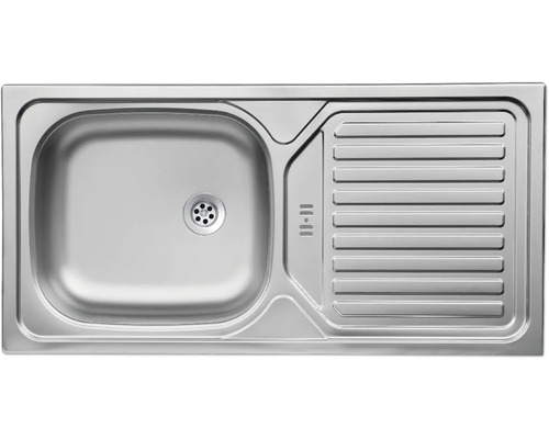 Spüle aus Edelstahl mit Abtropffläche